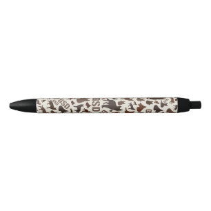 Stylo Noir Motif de silhouette de chien de berger allemand