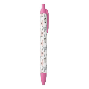 Stylo Noir Motif de sourire de lamas