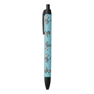 Stylo Noir Motif de Staffordshire Bull Terrier noir et blanc
