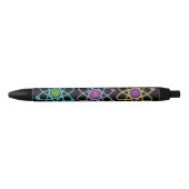 Stylo Noir Motif de structure atomique (Devant)