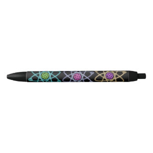 Stylo Noir Motif de structure atomique