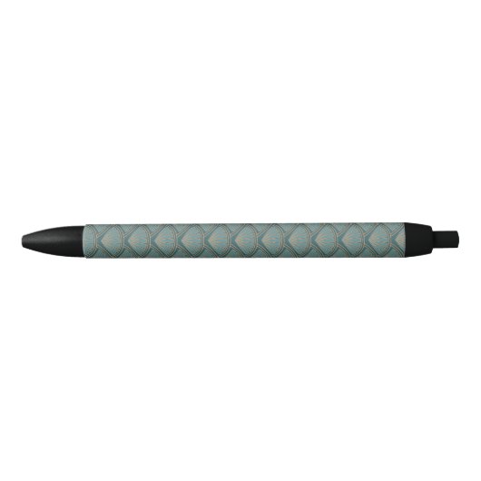 Stylo Noir Motif de style Art déco en bleu turquoise (Devant)