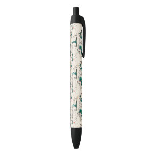 Stylo Noir Motif de succulents florissants