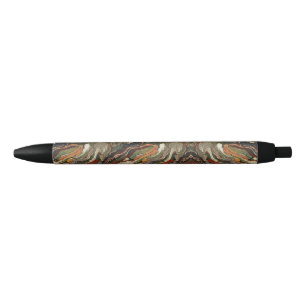 Stylo Noir Motif de tourbillon de tons de terre abstraits