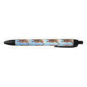 Stylo Noir Motif de vache sur Blue Highland (Bas)