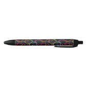 Stylo Noir Motif de Valentine avec des coeurs de couleur (Bas)