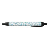 Stylo Noir Motif de verre de mer bleu (Bas)