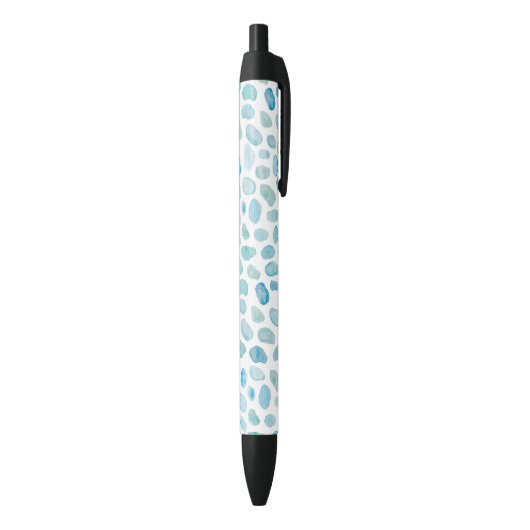 Stylo Noir Motif de verre de mer bleu (Bas (Vertical))
