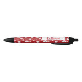 Stylo Noir Motif de volley-ball rouge et blanc (Bas)
