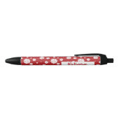 Stylo Noir Motif de volley-ball rouge et blanc (Haut)