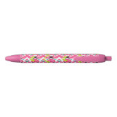 Stylo Noir Motif de zigzag rose tiré par la main (Dos)