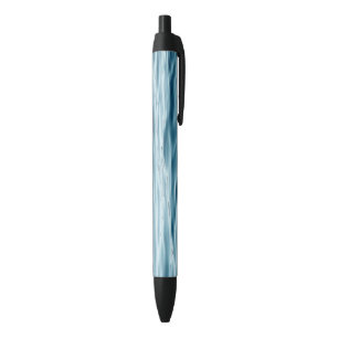 Stylo Noir Motif d'eau bleu et blanc