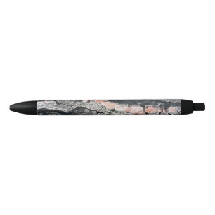 Stylo Noir Motif d'écorce de pin
