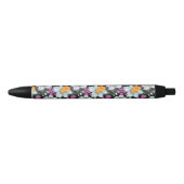 Stylo Noir Motif d'élégance avec les fleurs 2 de narcisse (Devant)