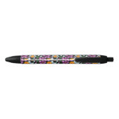 Stylo Noir Motif d'élégance avec les fleurs 2 de narcisse (Dos)