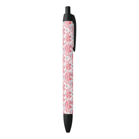 Stylo Noir Motif d'éléphant rouge (Bas (Vertical))