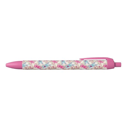Stylo Noir Motif d'enfant de Kawaii avec des griffonnages (Haut)