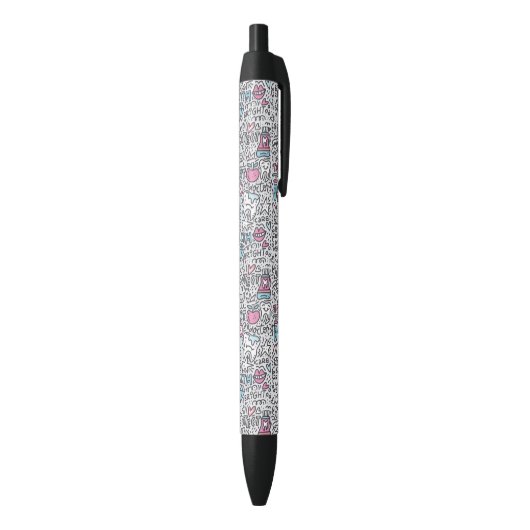 Stylo Noir Motif dentaire de bande dessinée (Bas (Vertical))