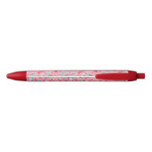 Stylo Noir Motif dentaire rose (Dos)