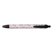 Stylo Noir motif des chats et des fleurs (Dos)