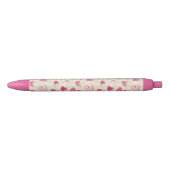 Stylo Noir Motif des coeurs (Devant)
