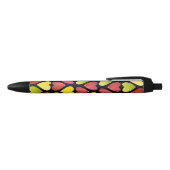 Stylo Noir Motif des coeurs colorés Apple (Haut)