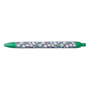Stylo Noir motif des coquillages