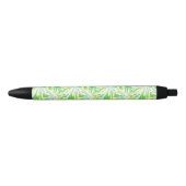 Stylo Noir Motif des Feuilles de Palm Tropical (Devant)