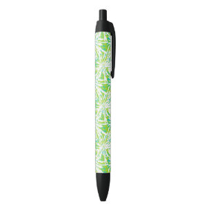 Stylo Noir Motif des Feuilles de Palm Tropical