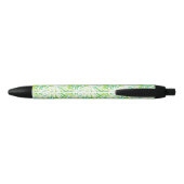 Stylo Noir Motif des Feuilles de Palm Tropical (Dos)