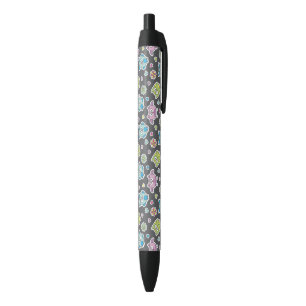 Stylo Noir motif des hiboux de bande dessinée