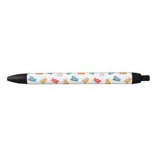 Stylo Noir Motif des ours de gomme