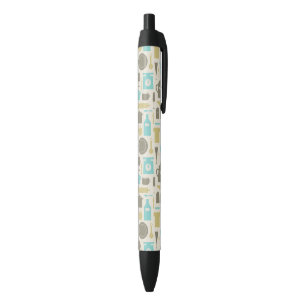 Stylo Noir Motif des outils de cuisine