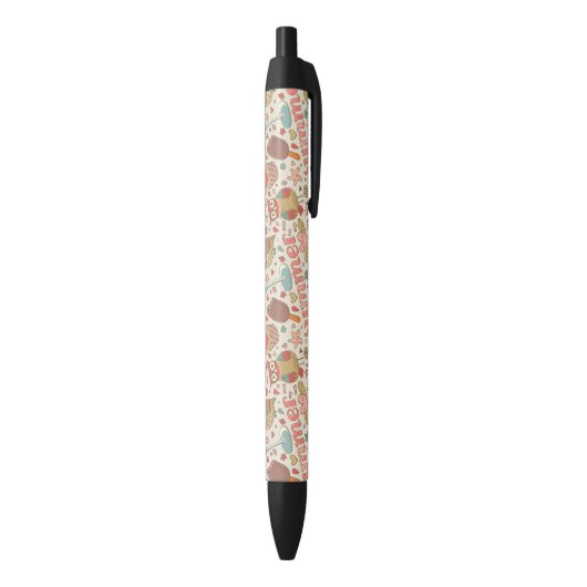 Stylo Noir Motif d'été avec la crème glacée (Bas (Vertical))