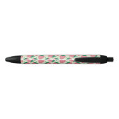 Stylo Noir Motif d'été fraise rose (Dos)