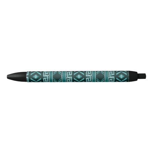 Stylo Noir Motif D'Impression Turquoise Et Noir Sud-Ouest Azt (Devant)