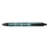Stylo Noir Motif D'Impression Turquoise Et Noir Sud-Ouest Azt (Dos)