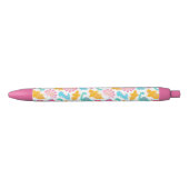 Stylo Noir Motif Dinosaur rose et Turquoise (Devant)