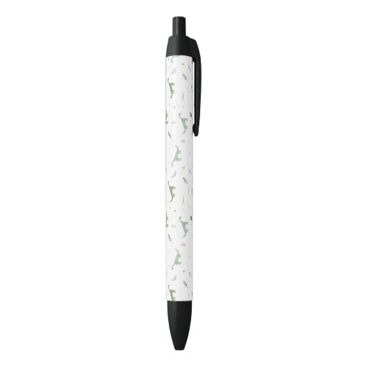 Stylo Noir Motif Dinosaure Vert (Bas (Vertical))