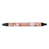 Stylo Noir Motif d'inséparables (Devant)