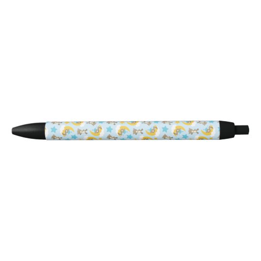 Stylo Noir Motif D'Ours, Mignonnes Ours, Nounours, Étoiles (Devant)
