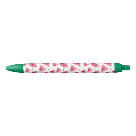 Stylo Noir Motif doux de pastèque d'aquarelle (Devant)