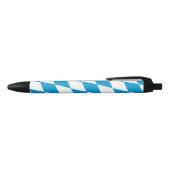 Stylo Noir Motif Drapeau Diamant Bavière bleu et blanc (Haut)