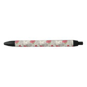 Stylo Noir Motif du jardin de fleurs de pavot (Devant)