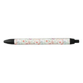 Stylo Noir Motif du jardin de fleurs Pastel (Devant)