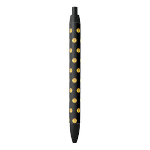 Stylo Noir Motif élégant de confettis dorés sur fond noir