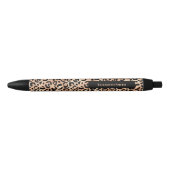 Stylo Noir Motif Empreinte de léopard (Devant)