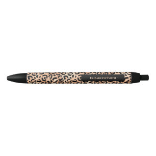 Stylo Noir Motif Empreinte de léopard