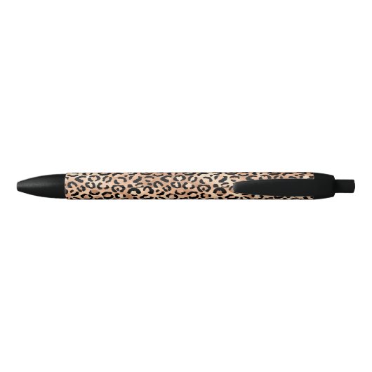 Stylo Noir Motif Empreinte de léopard (Dos)