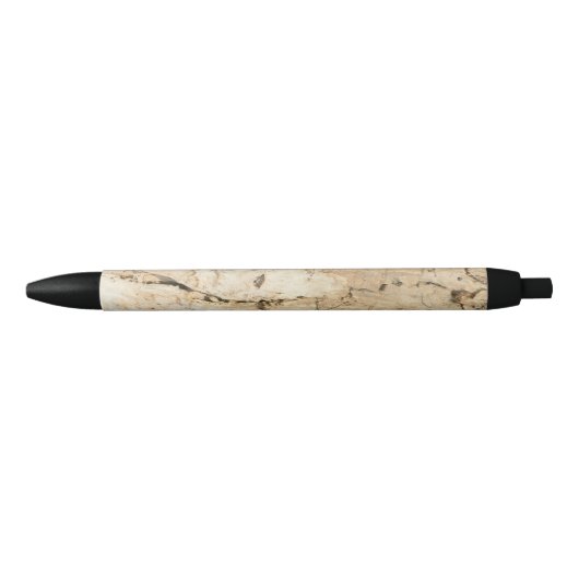 Stylo Noir Motif en bois (Devant)